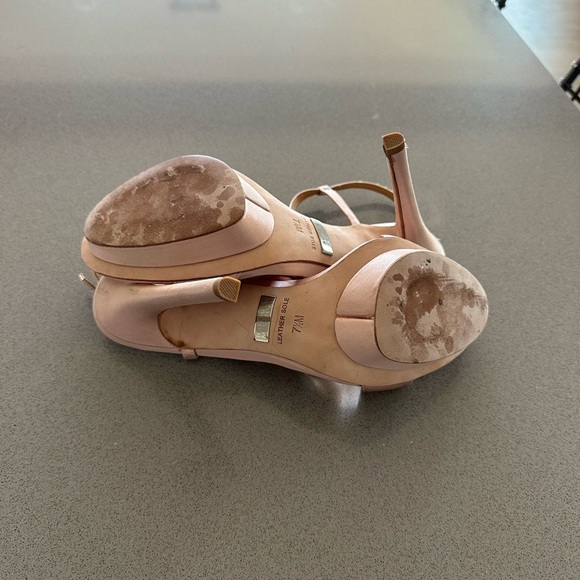 Badgley Mischka Floral Rose Silk Platform Heels - Picture 9 of 9